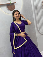 Rayon Cotton Mirror Work Lehenga Set | Tulip Designer