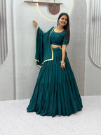 Rayon Cotton Mirror Work Lehenga Set | Tulip Designer