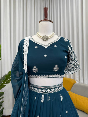 Premium Faux Georgette Heavy Boutique Lehenga Choli Set With Dupatta