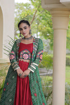 Rayon Bandhani kutchi Lehenga Shrug Set | Tulip Designer
