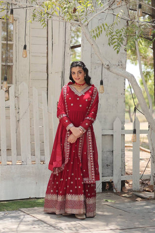 Sequins Embroidered Work Wedding Anarkali Suit Set