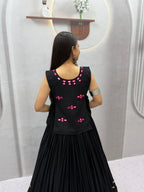 Rayon Cotton Mirror Lehenga Jacket Set | Tulip Designer