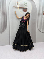 Rayon Cotton Mirror Lehenga Jacket Set | Tulip Designer