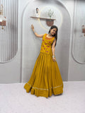 Rayon Cotton Mirror Lehenga Jacket Set | Tulip Designer