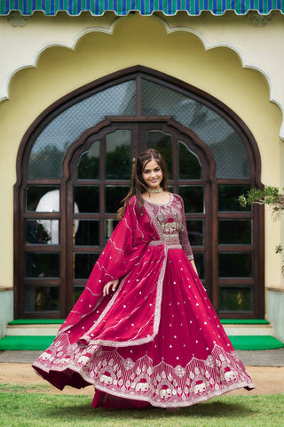 Faux Georgette Festive Ready to Wear Lehenga