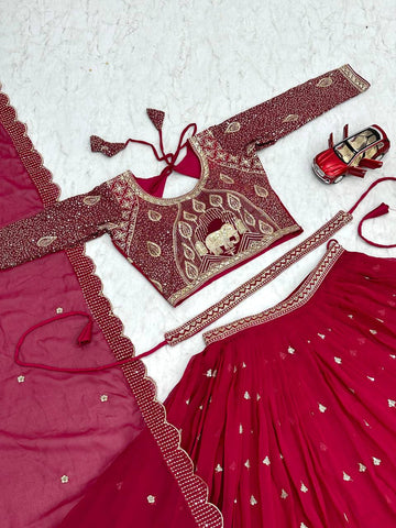 Faux Georgette Festive Ready to Wear Lehenga