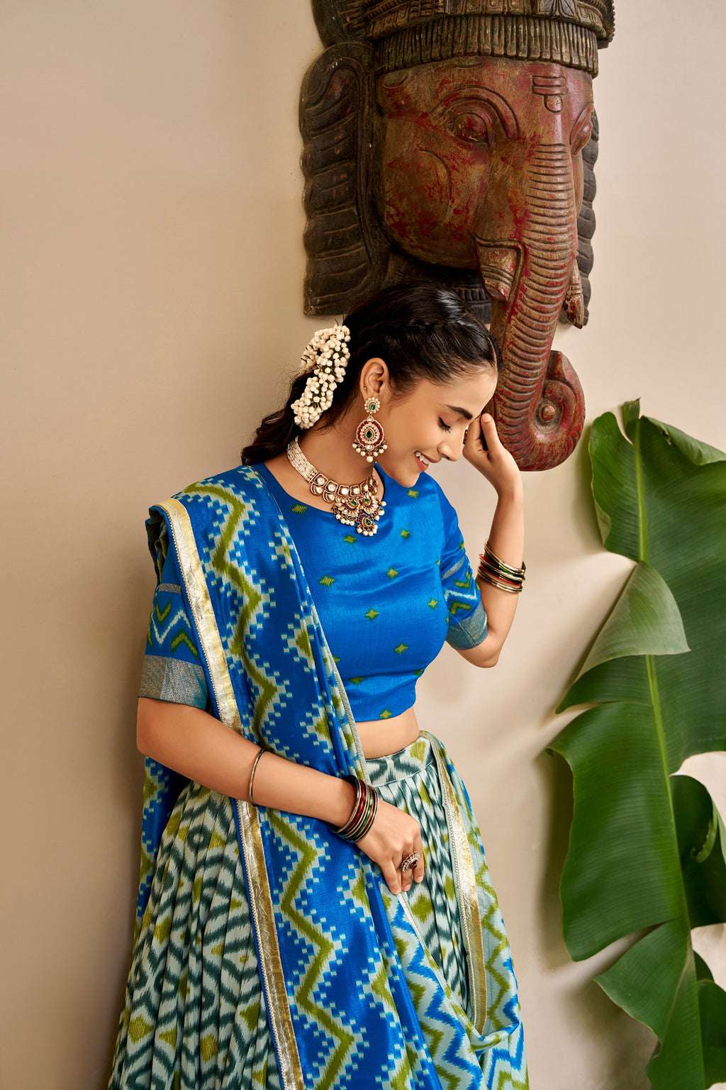 Navratri Special Embossed Lace Lehenga Set | Tulip Designer
