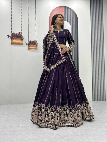 Vichitra Silk Heavy Embroidered Lehenga choli With Dupatta