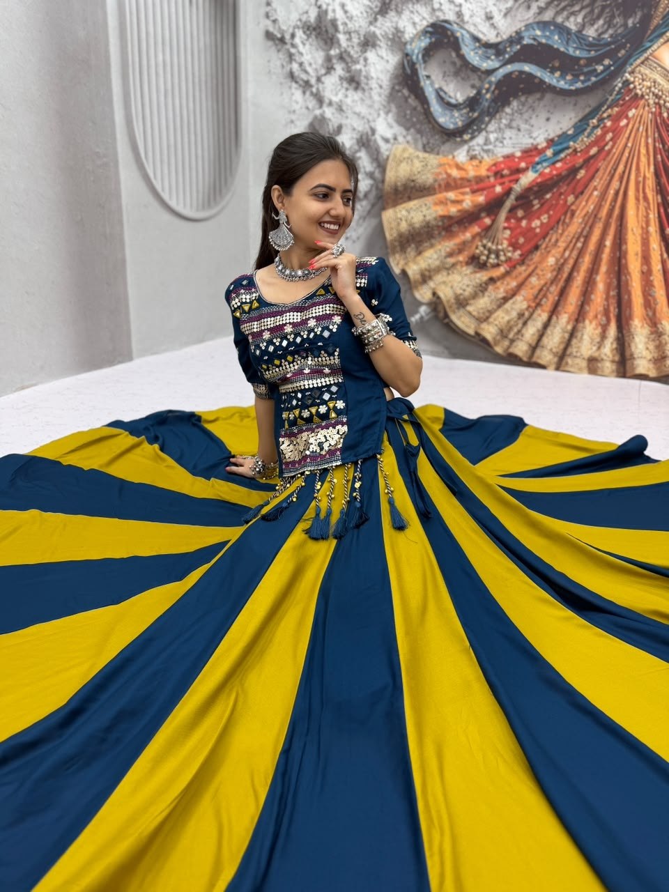 Stunning Cotton Ribbon Work Lehenga Choli For Navratri | Tulip Designer