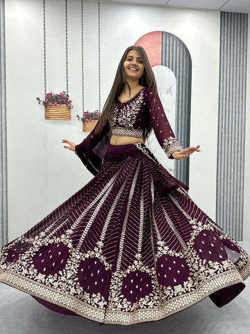 Heavy Faux Georgette Ready to Wear Lehenga Choli