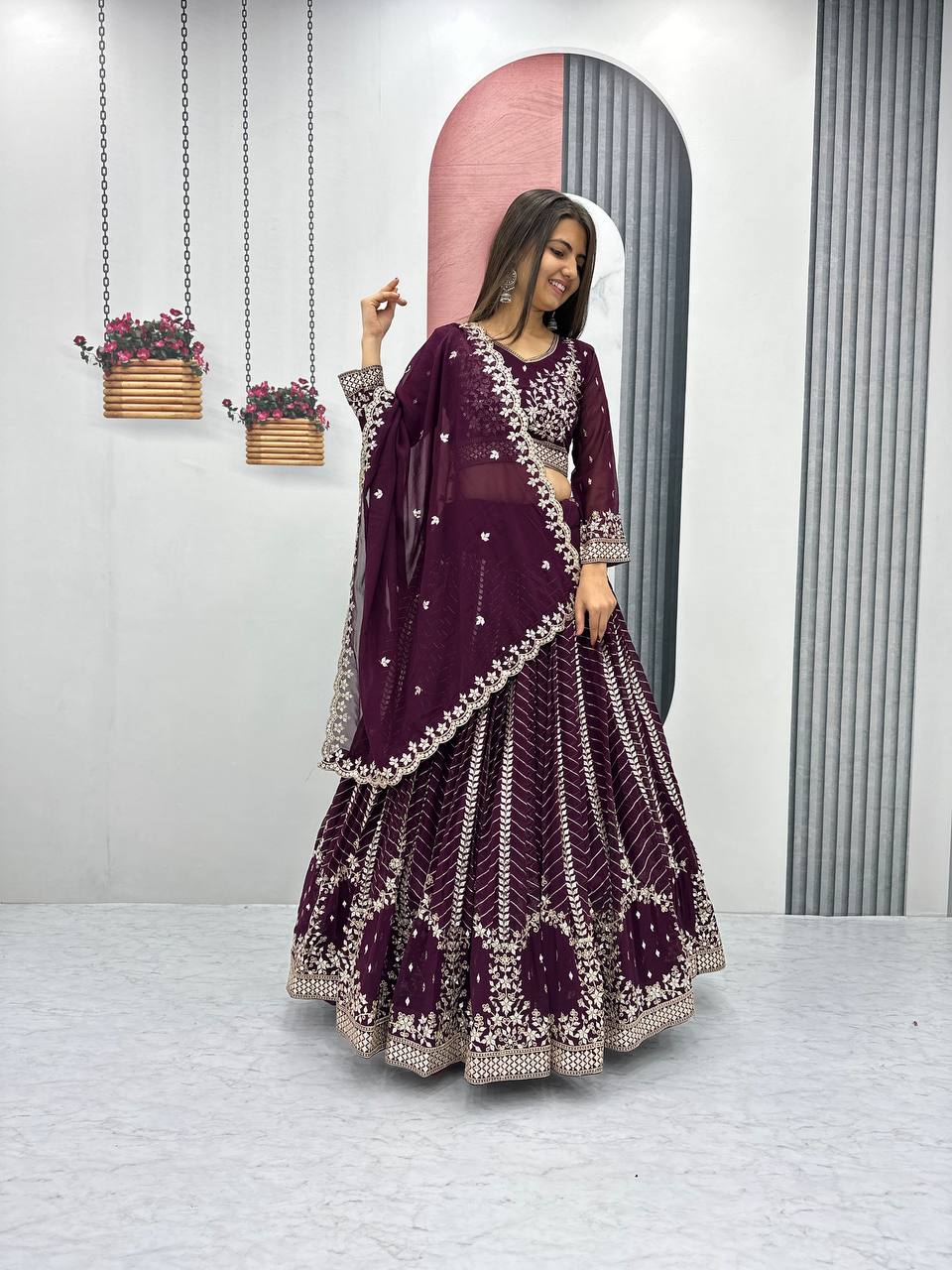 Heavy Faux Georgette Ready to Wear Lehenga Choli