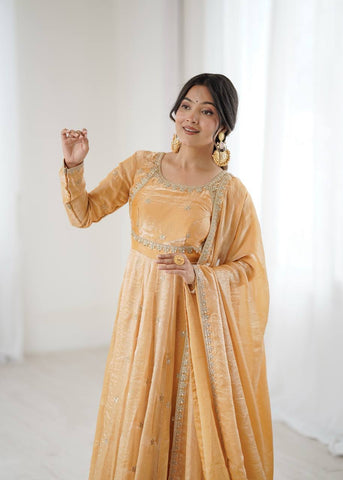 Stunning Fandy Silk with Coading & Sequence work Wedding Suit Set