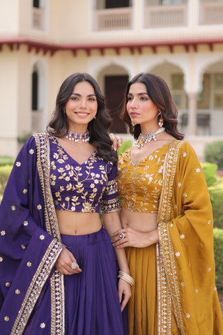 Stunning Heavy Embroidered Lehenga Choli with Dupatta For Women