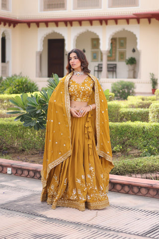 Stunning Heavy Embroidered Lehenga Choli with Dupatta For Women
