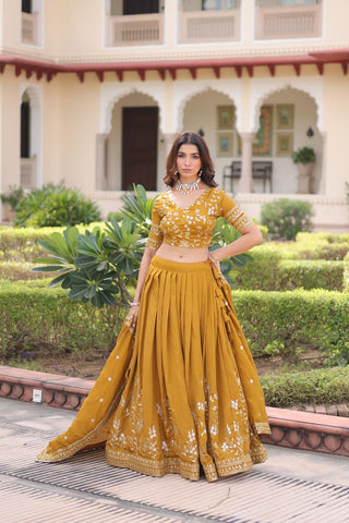 Stunning Heavy Embroidered Lehenga Choli with Dupatta For Women
