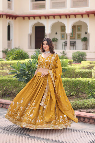 Stunning Heavy Embroidered Lehenga Choli with Dupatta For Women