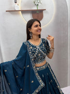 Wedding Vichitra Silk Embroidered Lehenga Set | Tulip Designer