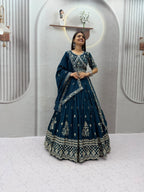 Wedding Vichitra Silk Embroidered Lehenga Set | Tulip Designer