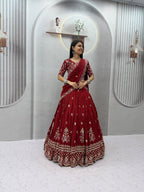 Wedding Vichitra Silk Embroidered Lehenga Set | Tulip Designer