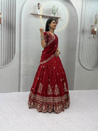 Wedding Vichitra Silk Embroidered Lehenga Set | Tulip Designer