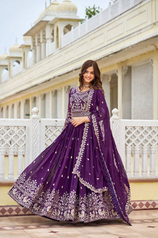 Fancy Georgette Embroidery Sequence Lehenga Choli