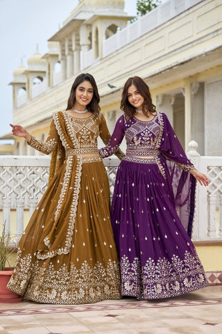 Fancy Georgette Embroidery Sequence Lehenga Choli