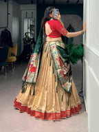 Classic Kanchipuram Silk Zari Work Lehenga with Jacquard Dupatta