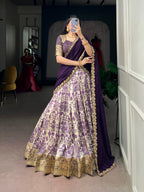 Traditional Tasar Silk Printed Lehenga Set | Tulip Designer