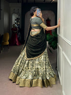 Traditional Tasar Silk Printed Lehenga Set | Tulip Designer