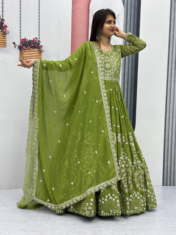 Fancy Designer Faux Georgette Gown