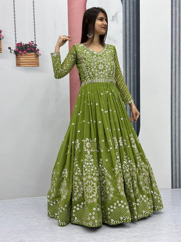 Fancy Designer Faux Georgette Gown