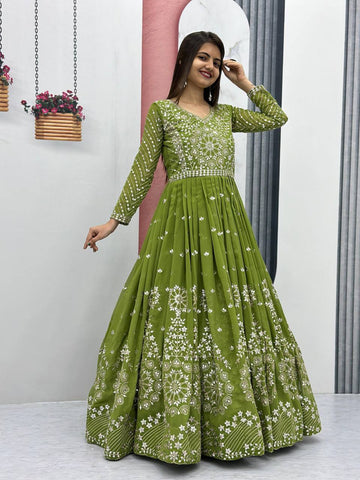 Fancy Designer Faux Georgette Gown