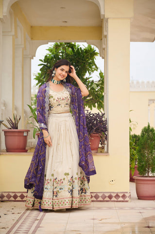 Premium  Pure Tissue Silk Festival Lehenga Choli Set With Dupatta