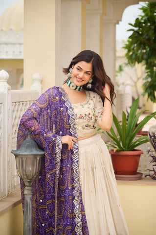 Premium  Pure Tissue Silk Festival Lehenga Choli Set With Dupatta