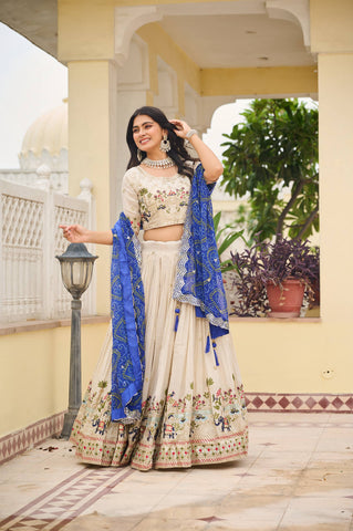 Premium  Pure Tissue Silk Festival Lehenga Choli Set With Dupatta