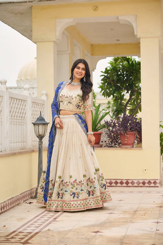 Premium  Pure Tissue Silk Festival Lehenga Choli Set With Dupatta