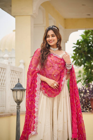 Premium  Pure Tissue Silk Festival Lehenga Choli Set With Dupatta