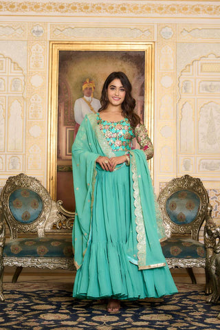 Faux Georgette Readymade Anarkali Suit