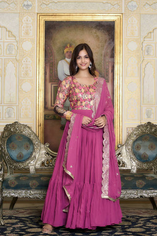 Faux Georgette Readymade Anarkali Suit