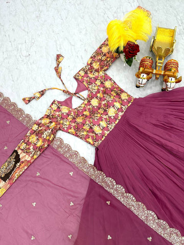 Faux Georgette Readymade Anarkali Suit