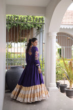 Elegant Rayon Kutchi Patch Work 4 Layered Navratri Gown
