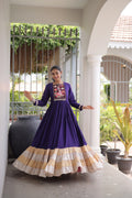 Elegant Rayon Kutchi Patch Work 4 Layered Navratri Gown