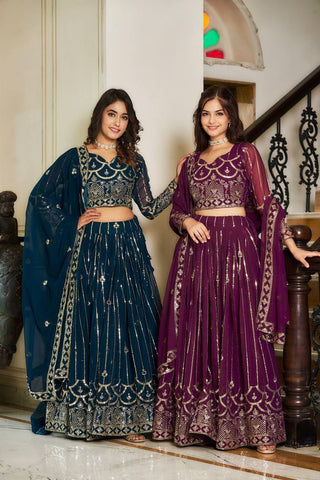 Faux Georgette Readymade Circular Lehenga Choli