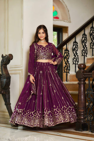 Faux Georgette Readymade Circular Lehenga Choli