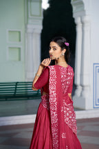 Gopidress Cotton Chanderi Natural Batik Print Lehenga Choli Set