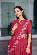 Gopidress Cotton Chanderi Natural Batik Print Lehenga Choli Set