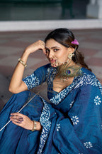 Gopidress Cotton Chanderi Natural Batik Print Lehenga Choli Set