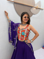 Designer Cotton Mirror Lehenga Set | Tulip Designer