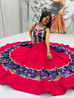 Designer Cotton Mirror Lehenga Set | Tulip Designer