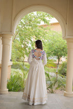 Festive Kora Cotton Gota Patti Real Mirror Work Gown